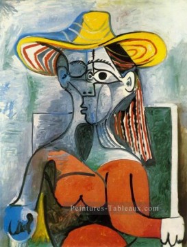 Buste de Femme au chapeau 1962 cubisme Pablo Picasso Peinture à l'huile